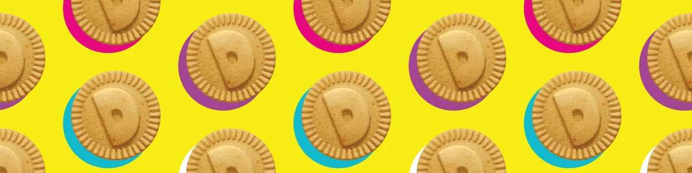 Dunkaroos pattern on a yellow background