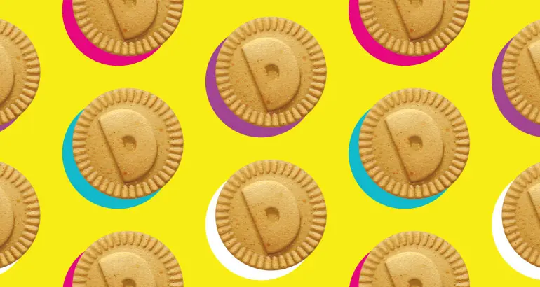 Dunkaroos pattern on a yellow background